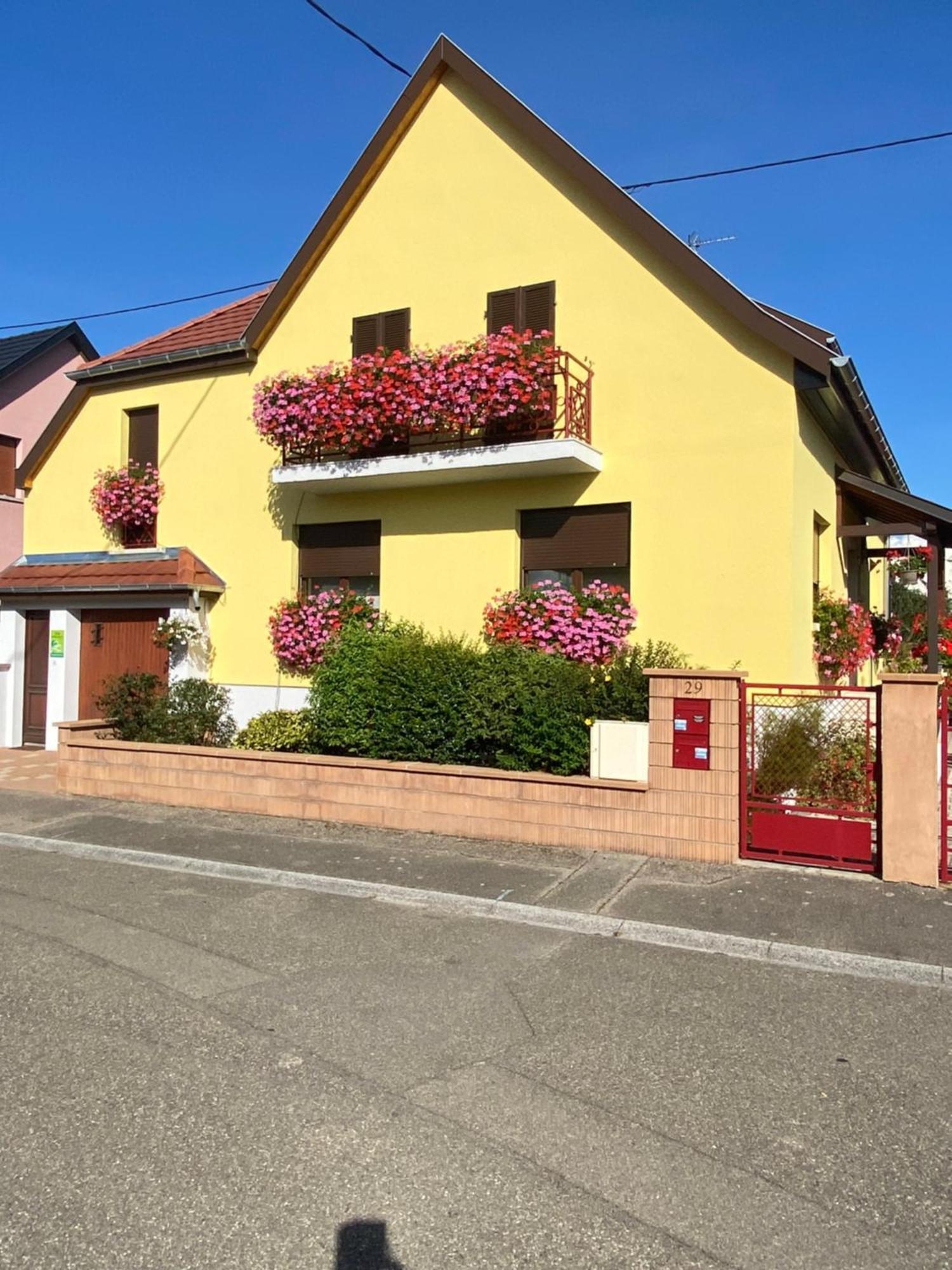 Alsace Clim Pres Colmar Jardin Balcon Parking Garage Velos, Motos Oberhergheim Eksteriør billede